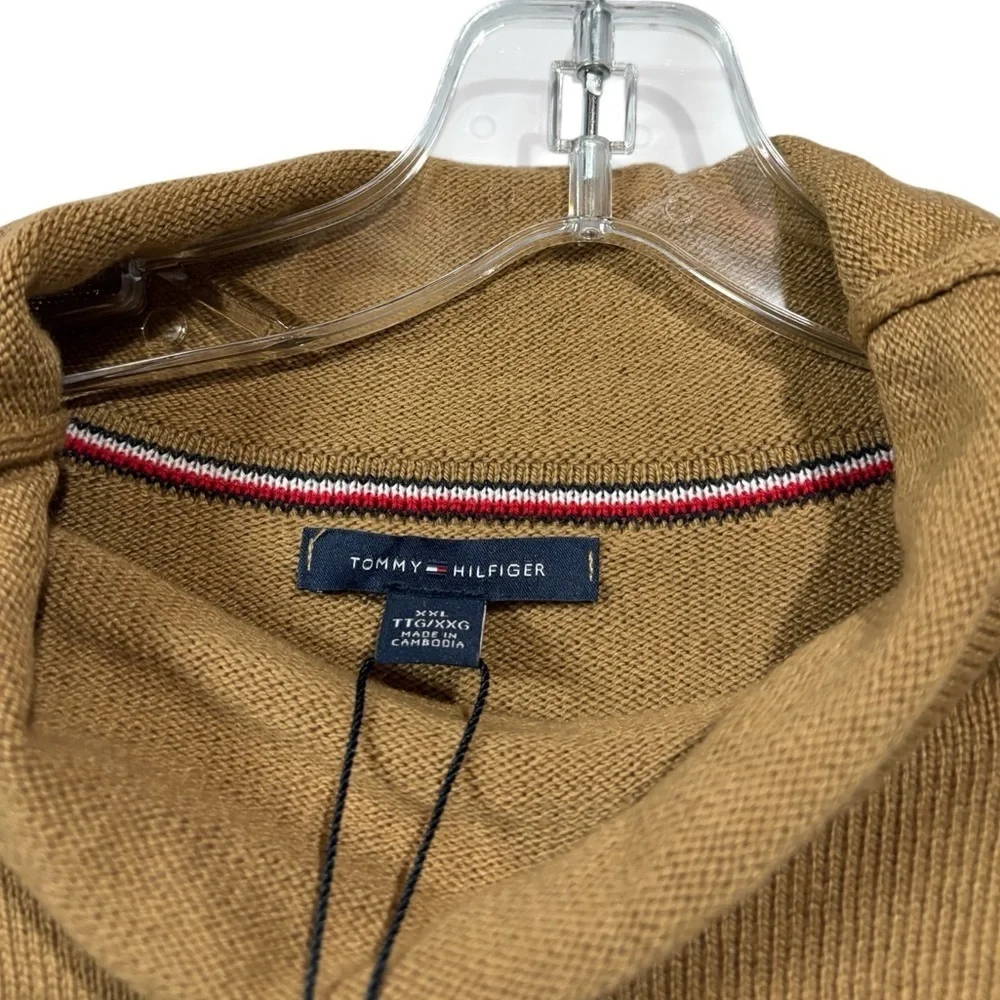 Tommy Hilfiger, Plus Size Long Sleeve Knit Turtleneck, XXL, Tan - Picture 6 of 10